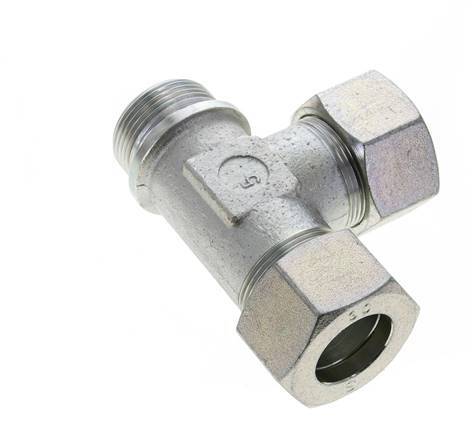 30S & G1-1/4'' Zink Plated Steel Right Angle Tee Cutting Fitting with Male Threads 400 bar ISO 8434-1