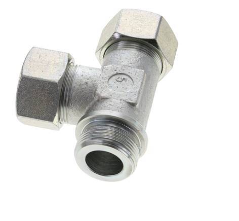 30S & G1-1/4'' Zink Plated Steel Right Angle Tee Cutting Fitting with Male Threads 400 bar ISO 8434-1