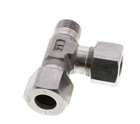 16S & R1/2'' Stainless Steel Right Angle Tee Cutting Fitting with Male Threads 400 bar ISO 8434-1
