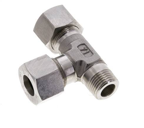 16S & R1/2'' Stainless Steel Right Angle Tee Cutting Fitting with Male Threads 400 bar ISO 8434-1