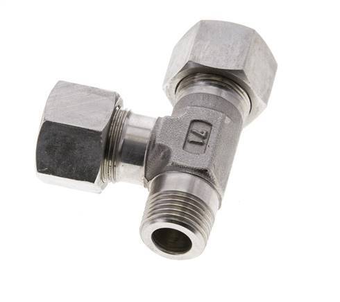 16S & R1/2'' Stainless Steel Right Angle Tee Cutting Fitting with Male Threads 400 bar ISO 8434-1