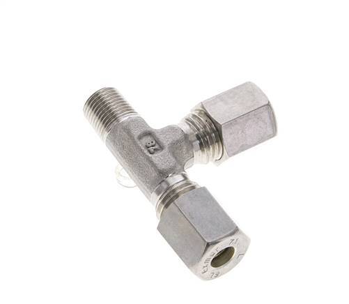 6L & R1/8'' Stainless Steel Right Angle Tee Compression Fitting with Male Threads 315 bar ISO 8434-1