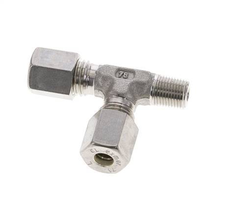 6L & R1/8'' Stainless Steel Right Angle Tee Compression Fitting with Male Threads 315 bar ISO 8434-1