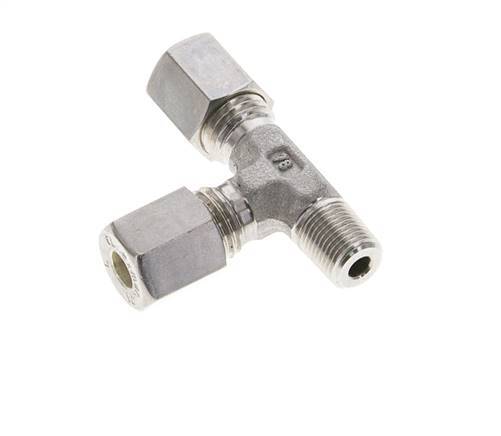 6L & R1/8'' Stainless Steel Right Angle Tee Compression Fitting with Male Threads 315 bar ISO 8434-1