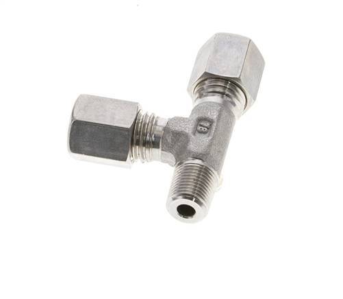 6L & R1/8'' Stainless Steel Right Angle Tee Compression Fitting with Male Threads 315 bar ISO 8434-1