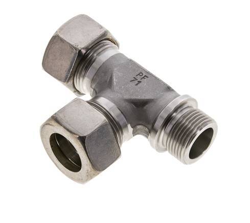 22L & G3/4'' Stainless Steel Right Angle Tee Compression Fitting with Male Threads 160 bar ISO 8434-1