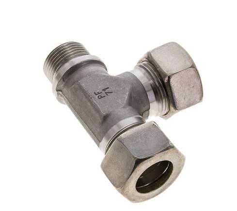 22L & G3/4'' Stainless Steel Right Angle Tee Compression Fitting with Male Threads 160 bar ISO 8434-1