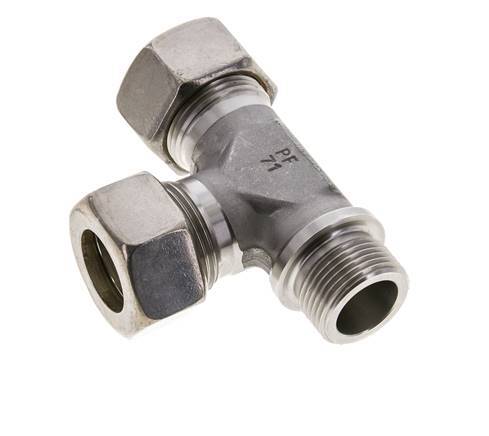22L & G3/4'' Stainless Steel Right Angle Tee Compression Fitting with Male Threads 160 bar ISO 8434-1