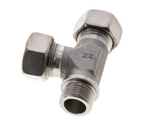 22L & G3/4'' Stainless Steel Right Angle Tee Compression Fitting with Male Threads 160 bar ISO 8434-1