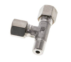 8S & R1/4'' Stainless Steel Right Angle Tee Compression Fitting with Male Threads 500 bar ISO 8434-1