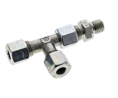 8L & M12x1.5 Zink Plated Steel Right Angle Tee Cutting Fitting with Male Threads 315 bar Adjustable ISO 8434-1