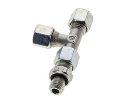 8L & M12x1.5 Zink Plated Steel Right Angle Tee Cutting Fitting with Male Threads 315 bar Adjustable ISO 8434-1