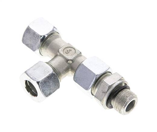 12L & M16x1.5 Zink Plated Steel Right Angle Tee Cutting Fitting with Male Threads 315 bar Adjustable ISO 8434-1