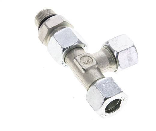 12L & M16x1.5 Zink Plated Steel Right Angle Tee Cutting Fitting with Male Threads 315 bar Adjustable ISO 8434-1
