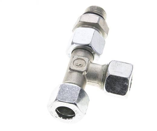 12L & M16x1.5 Zink Plated Steel Right Angle Tee Cutting Fitting with Male Threads 315 bar Adjustable ISO 8434-1