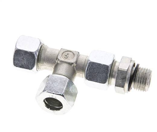 12L & M16x1.5 Zink Plated Steel Right Angle Tee Cutting Fitting with Male Threads 315 bar Adjustable ISO 8434-1