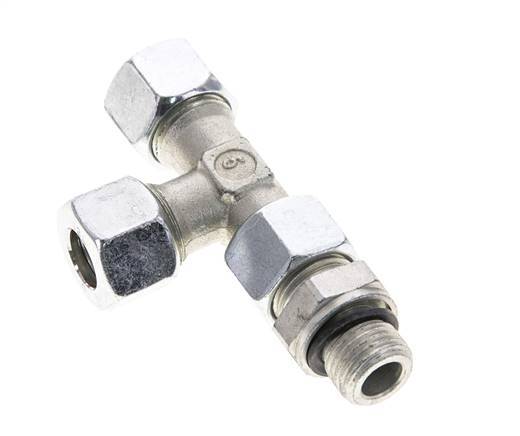 12L & M16x1.5 Zink Plated Steel Right Angle Tee Cutting Fitting with Male Threads 315 bar Adjustable ISO 8434-1