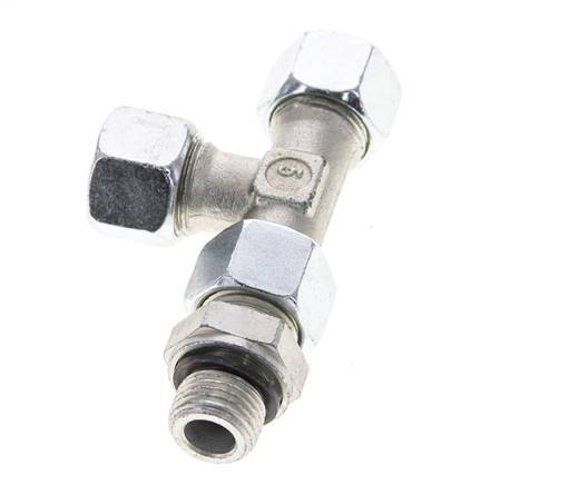 12L & M16x1.5 Zink Plated Steel Right Angle Tee Cutting Fitting with Male Threads 315 bar Adjustable ISO 8434-1