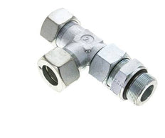 30S & M42x2 Zink Plated Steel Right Angle Tee Cutting Fitting with Male Threads 400 bar Adjustable ISO 8434-1