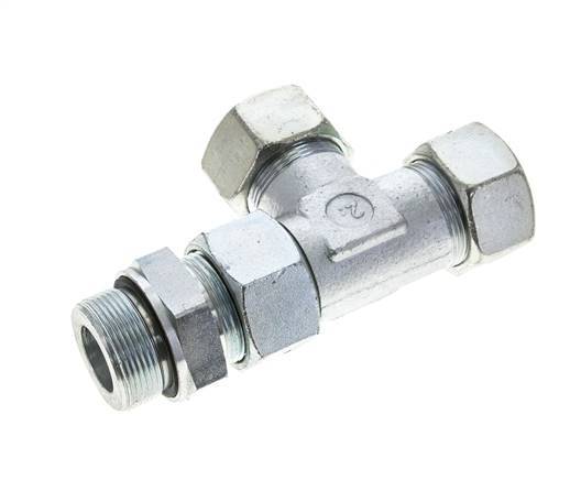 30S & M42x2 Zink Plated Steel Right Angle Tee Cutting Fitting with Male Threads 400 bar Adjustable ISO 8434-1
