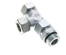 30S & M42x2 Zink Plated Steel Right Angle Tee Cutting Fitting with Male Threads 400 bar Adjustable ISO 8434-1