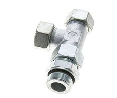 30S & M42x2 Zink Plated Steel Right Angle Tee Cutting Fitting with Male Threads 400 bar Adjustable ISO 8434-1