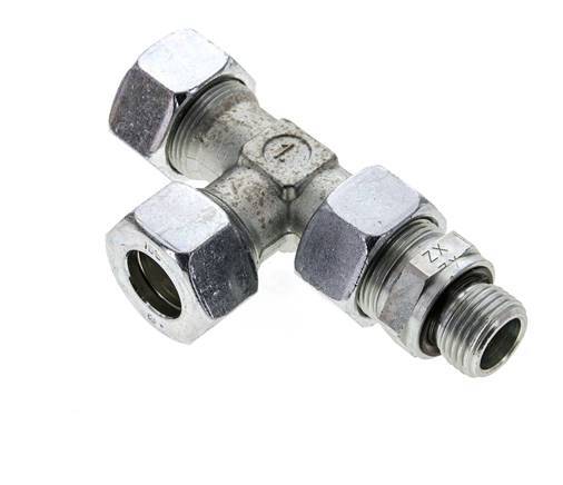 18L & G1/2'' Zink Plated Steel Right Angle Tee Cutting Fitting with Male Threads 315 bar Adjustable ISO 8434-1