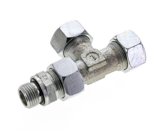 18L & G1/2'' Zink Plated Steel Right Angle Tee Cutting Fitting with Male Threads 315 bar Adjustable ISO 8434-1