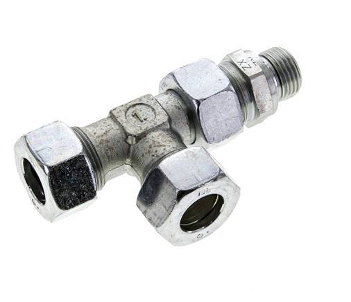18L & G1/2'' Zink Plated Steel Right Angle Tee Cutting Fitting with Male Threads 315 bar Adjustable ISO 8434-1