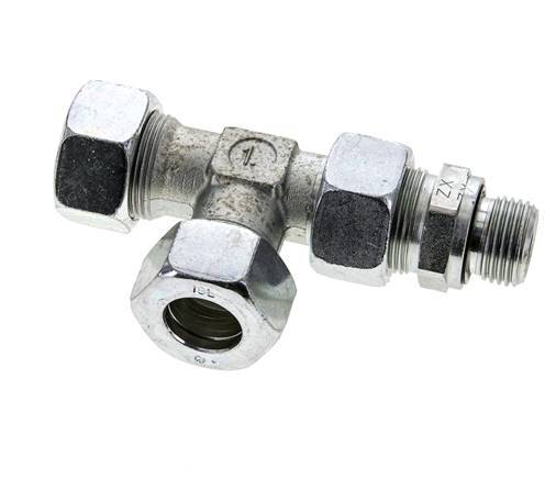 18L & G1/2'' Zink Plated Steel Right Angle Tee Cutting Fitting with Male Threads 315 bar Adjustable ISO 8434-1