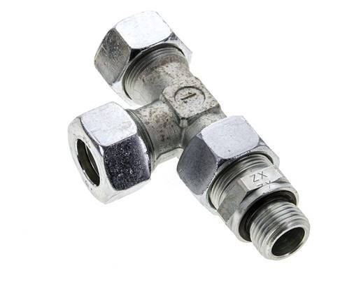 18L & G1/2'' Zink Plated Steel Right Angle Tee Cutting Fitting with Male Threads 315 bar Adjustable ISO 8434-1