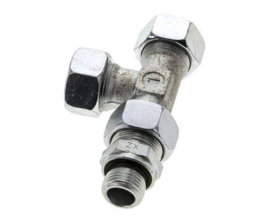 18L & G1/2'' Zink Plated Steel Right Angle Tee Cutting Fitting with Male Threads 315 bar Adjustable ISO 8434-1
