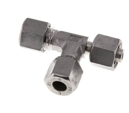 Accesorio de corte en T en ángulo recto de acero inoxidable 8L con barra giratoria 315 ajustable ISO 8434-1