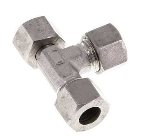 Accesorio de corte en T en ángulo recto de acero inoxidable 12L con barra giratoria 315 ajustable ISO 8434-1