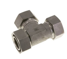 Racor de corte en T en ángulo recto de acero inoxidable 35L con rótula 160 bar ajustable ISO 8434-1