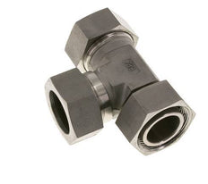 Racor de corte en T en ángulo recto de acero inoxidable 35L con rótula 160 bar ajustable ISO 8434-1