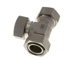 Racor de corte en T en ángulo recto de acero inoxidable 35L con rótula 160 bar ajustable ISO 8434-1