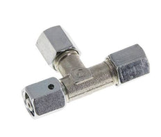 Racor de corte en T en ángulo recto de acero cincado 6L con rótula 315 bar NBR ajustable ISO 8434-1