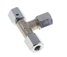Racor de corte en T en ángulo recto de acero cincado 6L con rótula 315 bar NBR ajustable ISO 8434-1