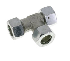 Racor en T en ángulo recto de acero zincado 22L con rótula 160 bar NBR ajustable ISO 8434-1