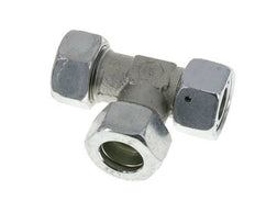 Racor en T en ángulo recto de acero zincado 22L con rótula 160 bar NBR ajustable ISO 8434-1