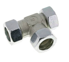 Racor en T en ángulo recto de acero cincado 28L con rótula 160 bar NBR ajustable ISO 8434-1