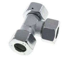 25S Racor en T en ángulo recto de acero zincado con rótula 400 bar NBR ajustable ISO 8434-1