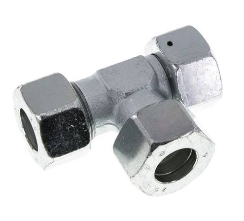 25S Racor en T en ángulo recto de acero zincado con rótula 400 bar NBR ajustable ISO 8434-1