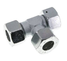 25S Racor en T en ángulo recto de acero zincado con rótula 400 bar NBR ajustable ISO 8434-1