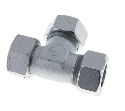 30S Racor en T en ángulo recto de acero zincado con rótula 400 bar NBR ajustable ISO 8434-1