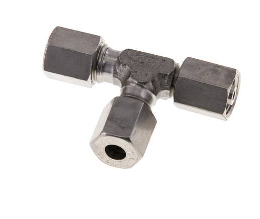 Accesorio de corte en T en ángulo recto de acero inoxidable 6L con rótula 315 bar FKM ajustable ISO 8434-1