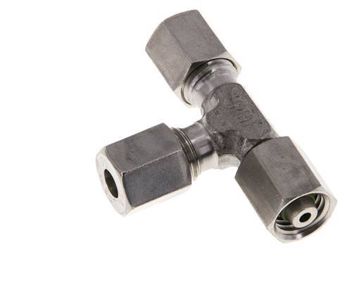 Accesorio de corte en T en ángulo recto de acero inoxidable 6L con rótula 315 bar FKM ajustable ISO 8434-1