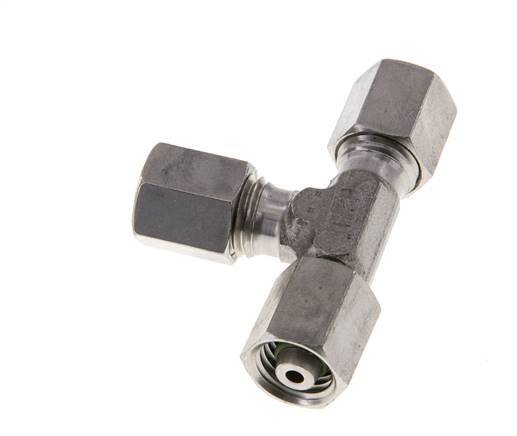 Accesorio de corte en T en ángulo recto de acero inoxidable 6L con rótula 315 bar FKM ajustable ISO 8434-1