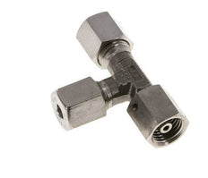 Accesorio de corte en T en ángulo recto de acero inoxidable 6S con rótula 630 bar FKM ajustable ISO 8434-1